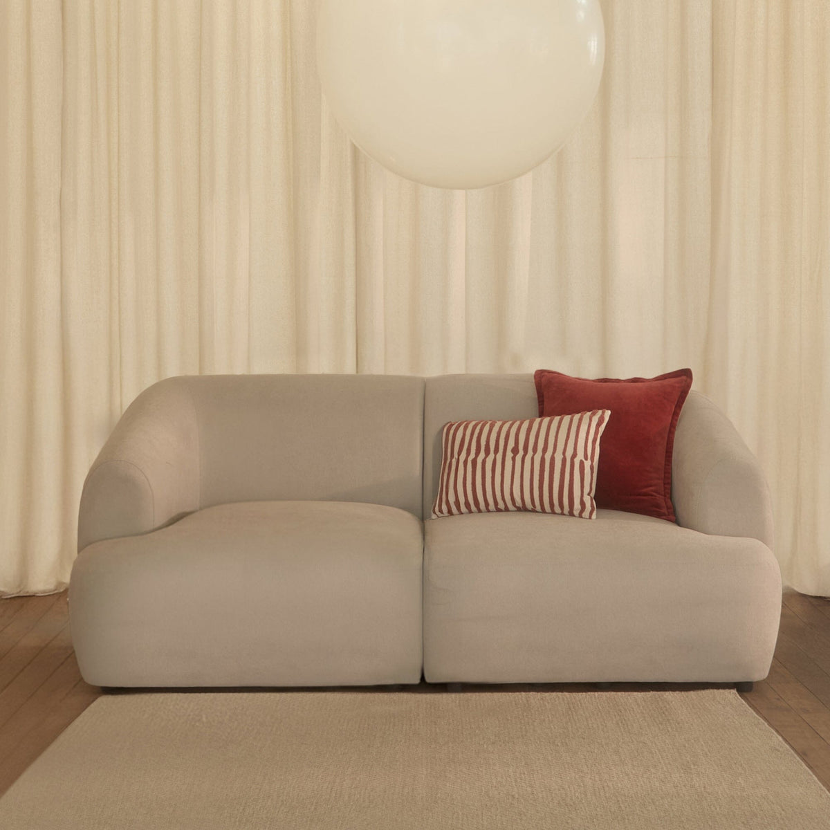 Nathalia 2-Seater Sofa - Soft Beige- Laura James