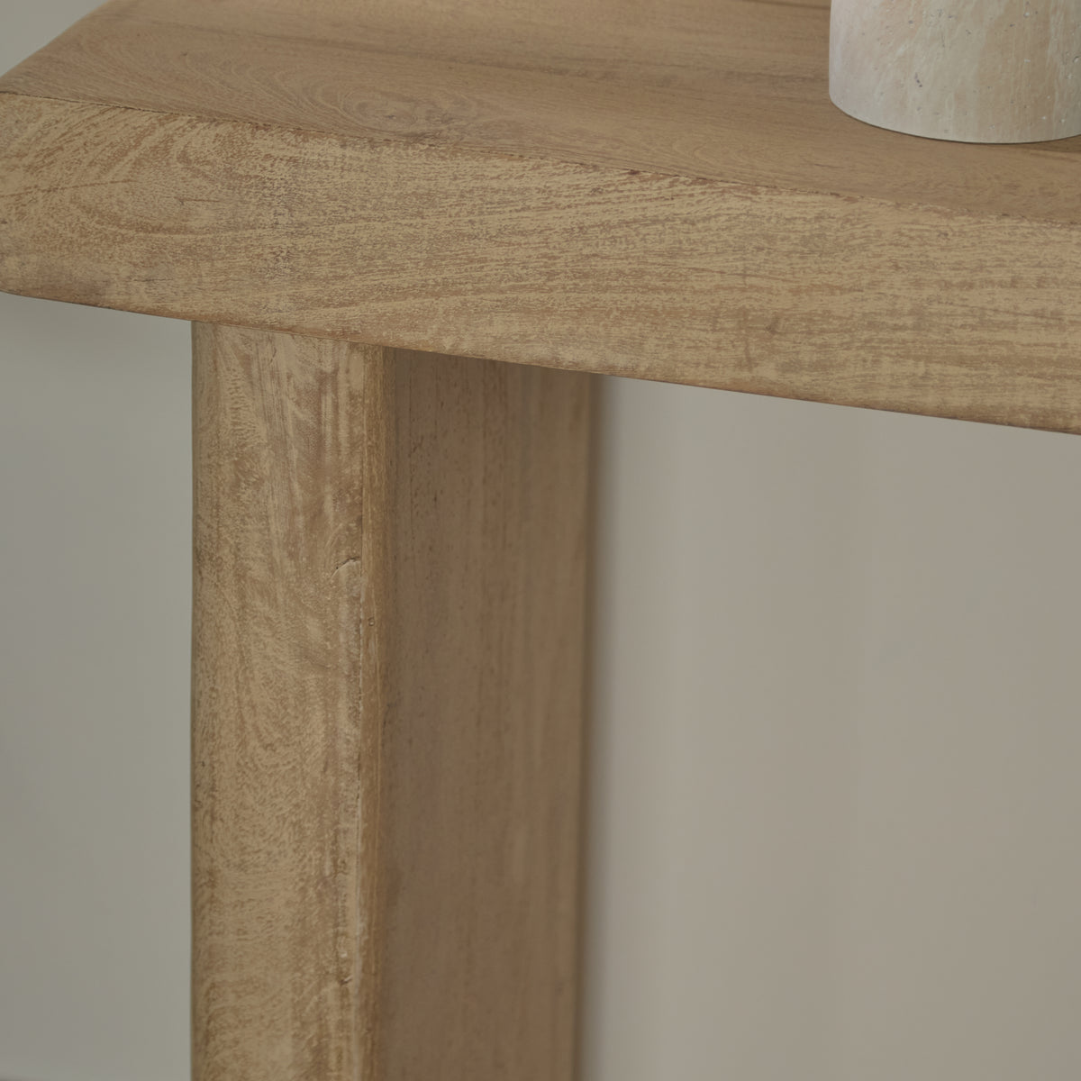Nevaeh Chalked Mango Wood Console Table - 100cm - Laura James
