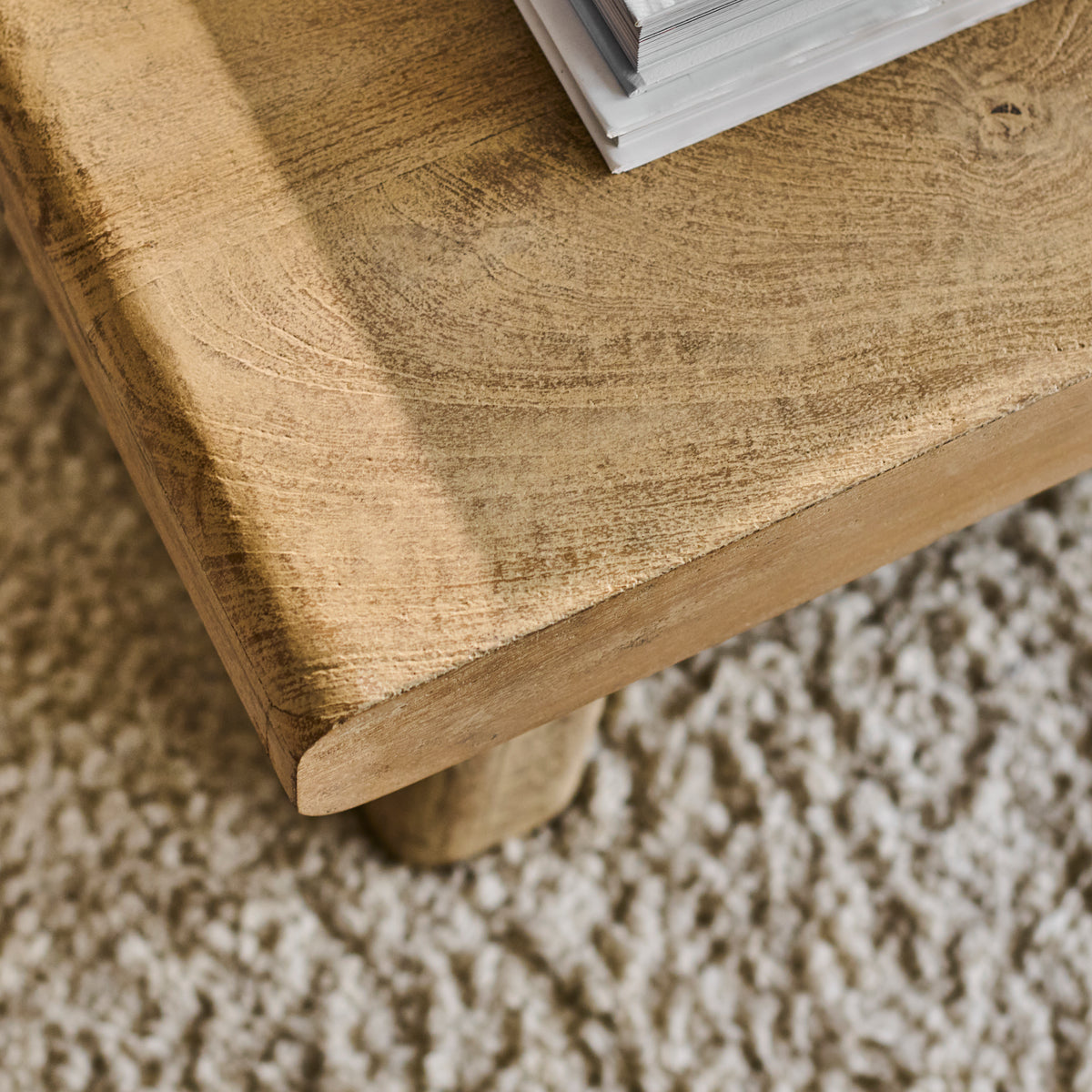 Nevaeh Rectangular Coffee Table - Chalked Mango Wood - Laura James