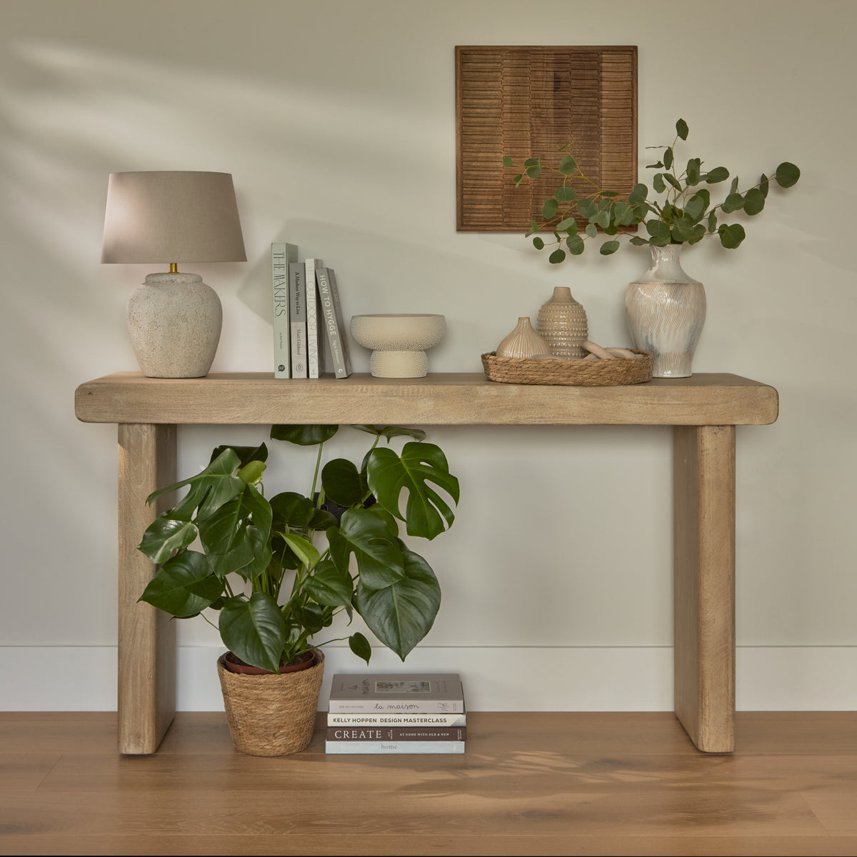 Nevaeh Chalked Mango Wood Console Table - 140cm - Laura James