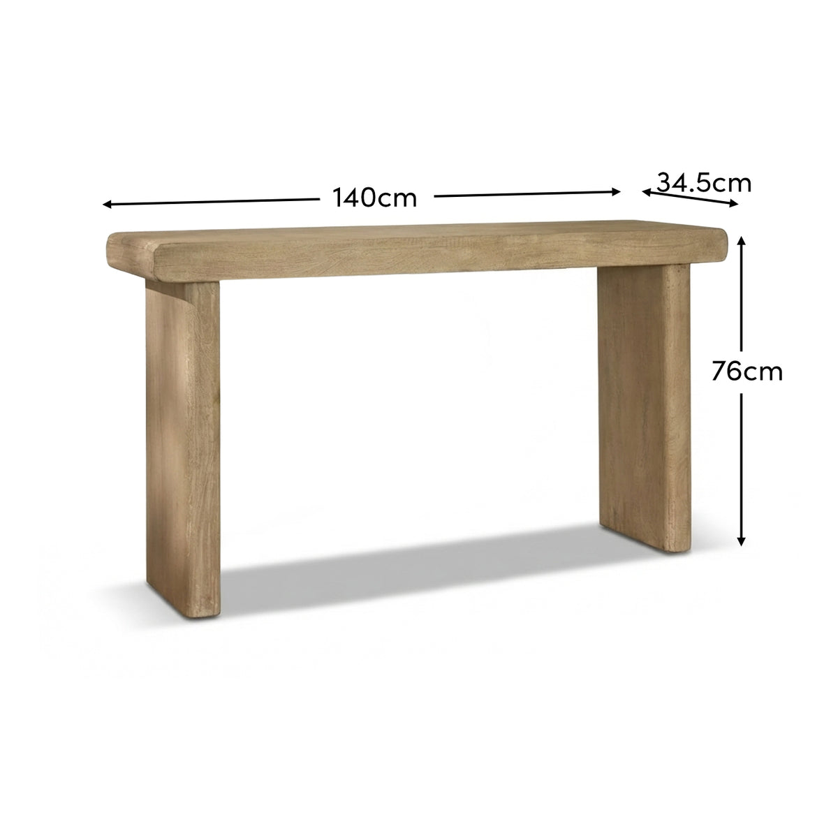 Nevaeh Chalked Mango Wood Console Table - 140cm - Laura James