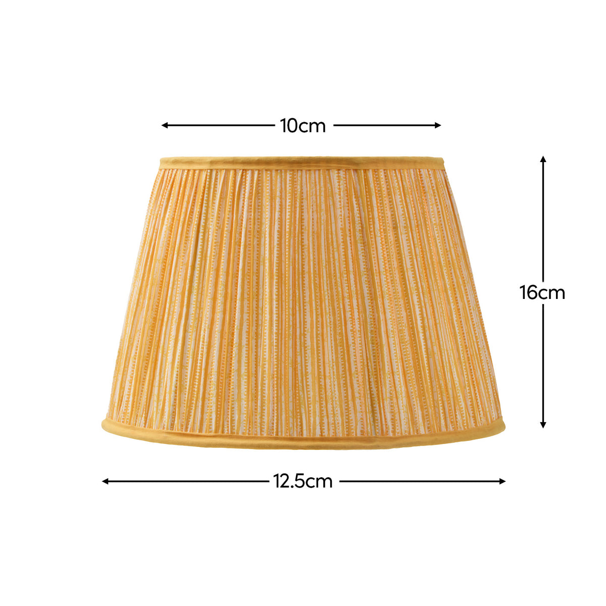 Nimana 16cm Gathered Lamp Shade - Amber Yellow Stripe