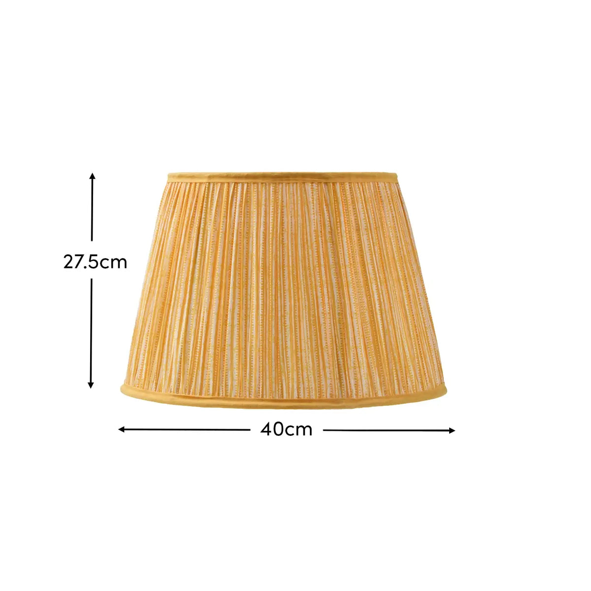 Nimana 40cm Gathered Lamp Shade - Amber Yellow Stripe - Laura James
