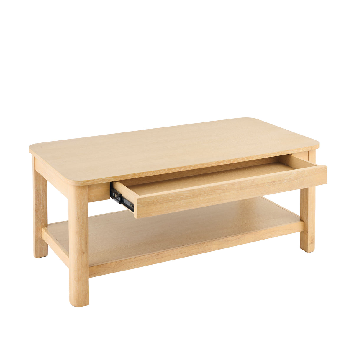 Noah Whitewash Oak Rectangular Coffee Table - Laura James