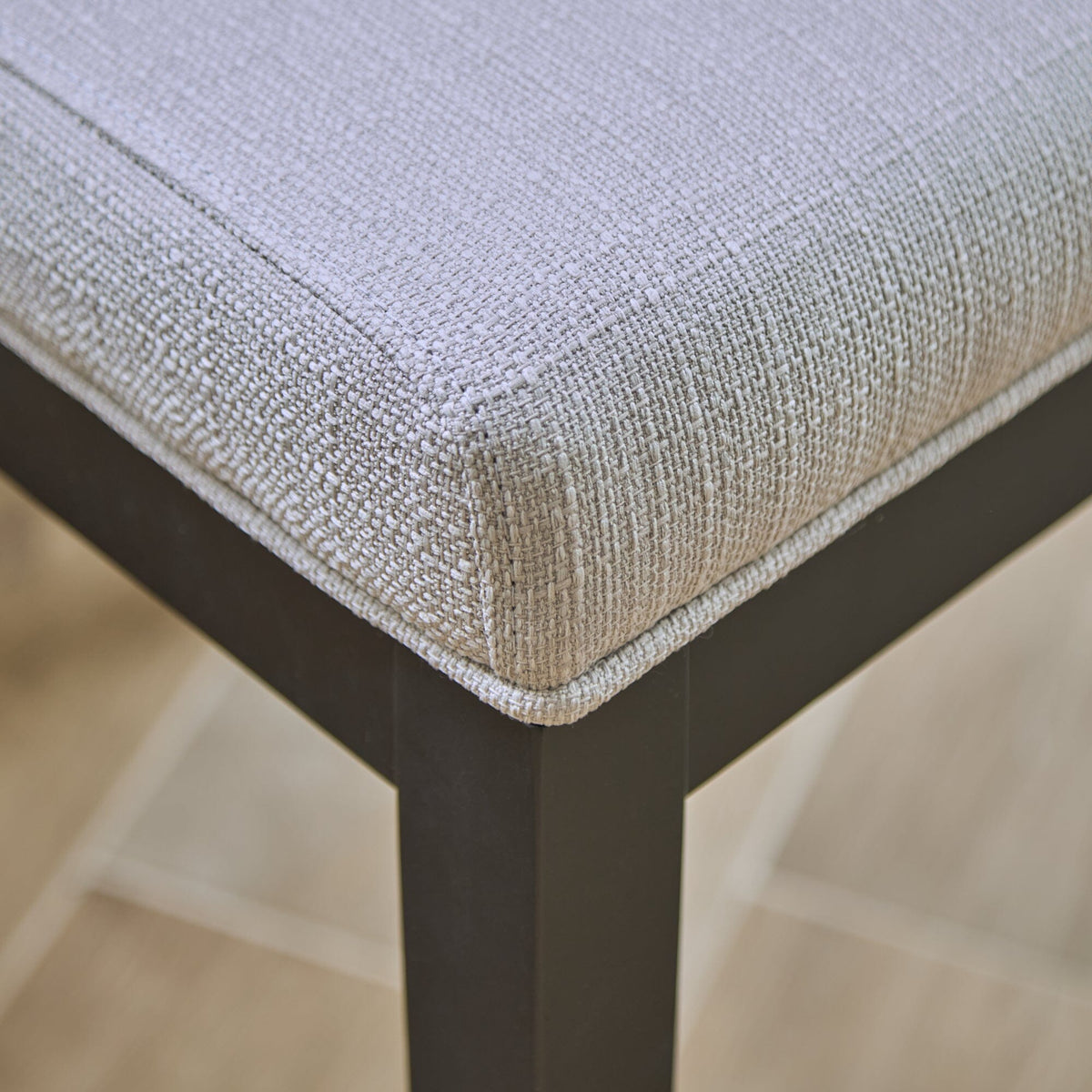 Nolan Fawn Linen Dining Chairs - Set of 2 - Black Oak Legs - Laura James