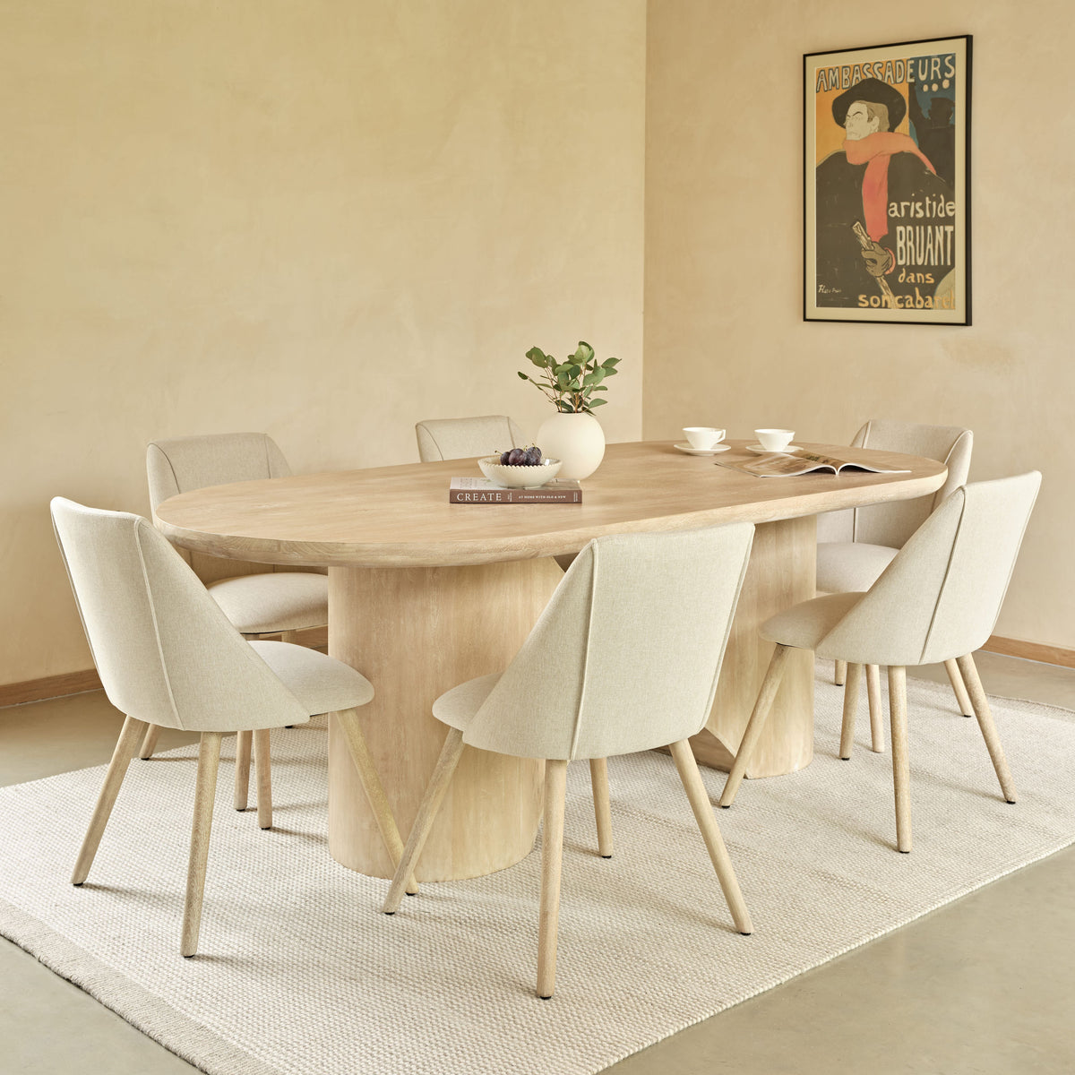 Octavia 220cm Limewash Dining Table - Laura James