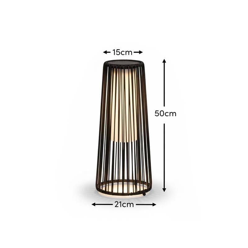 Octon 50cm Solar Outdoor Lantern - Black - Laura James