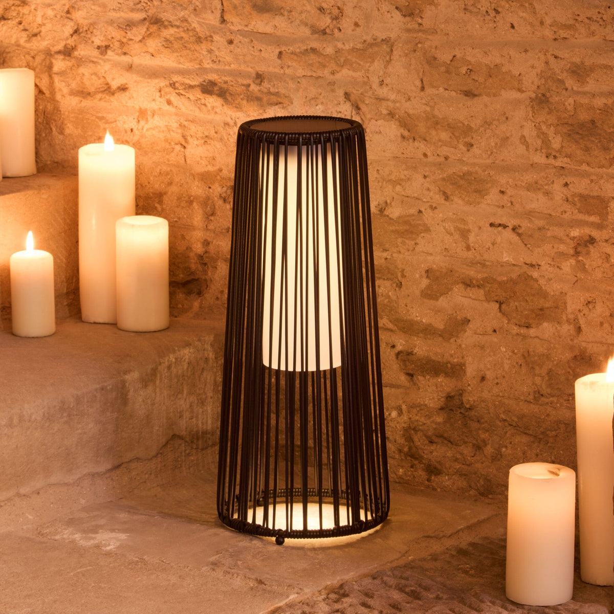 Octon 50cm Solar Outdoor Lantern - Black - Laura James