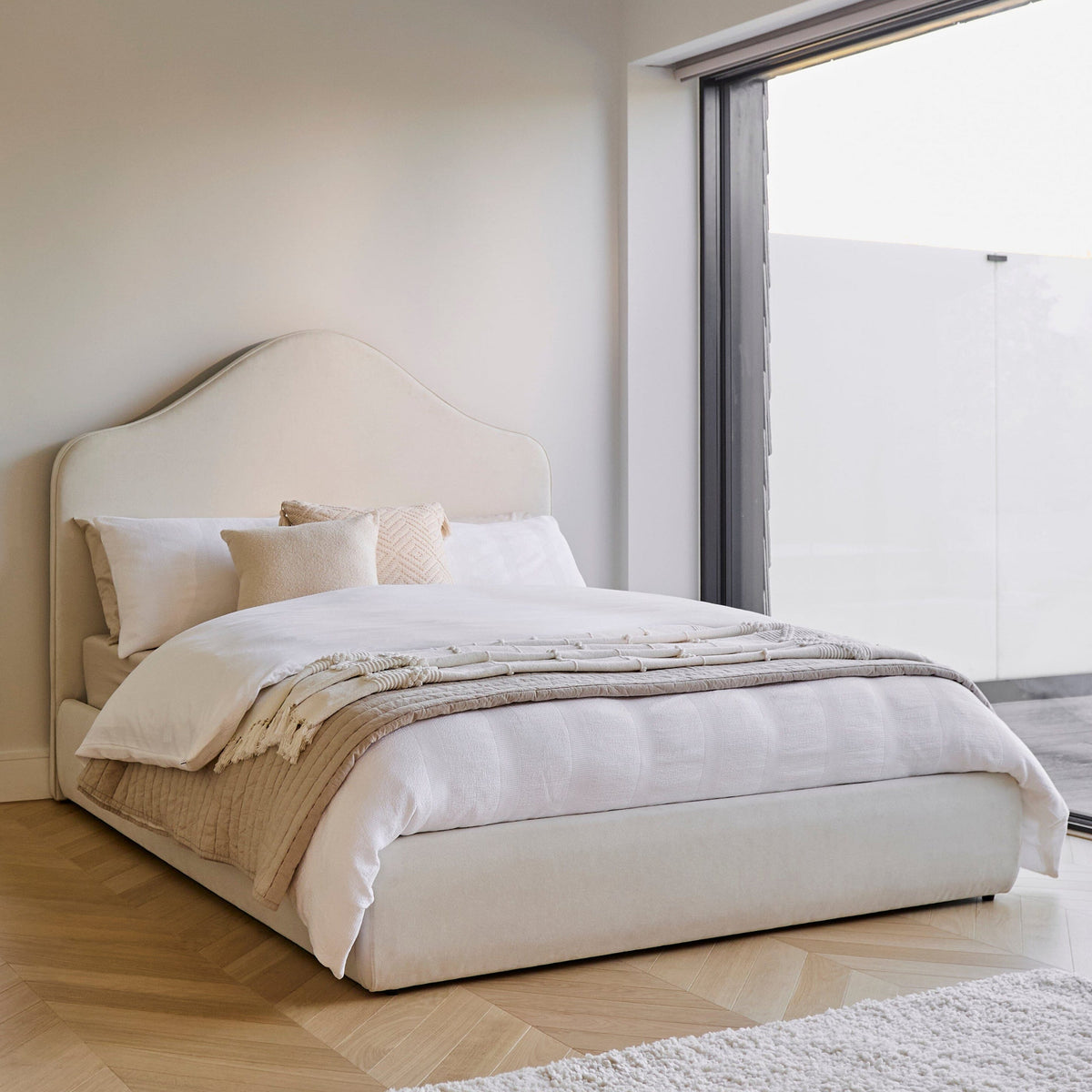 Odette Double Ottoman Bed - Ivory - Laura James