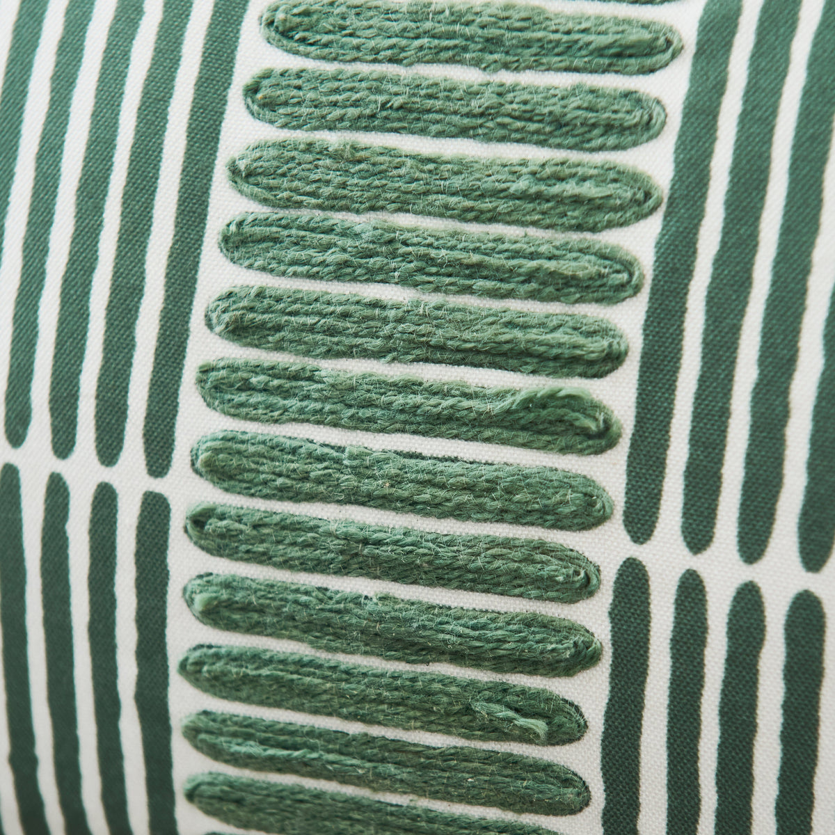 Odisha 45x45cm Striped Cushion Cover - Olive - Laura James