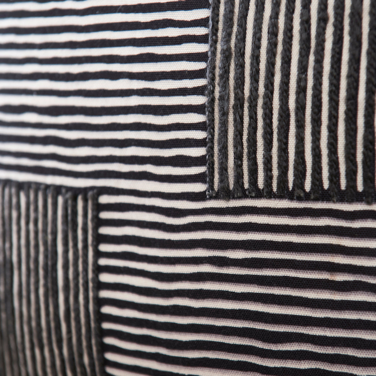 Odisha 45x45cm Striped Cushion Cover - Black - Laura James