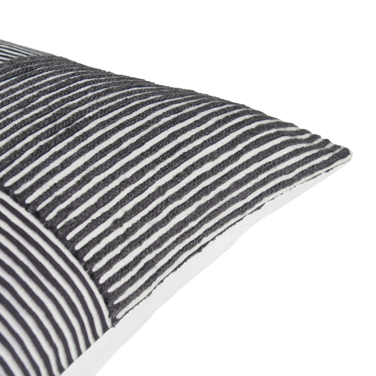 Odisha 45x45cm Striped Cushion Cover - Black - Laura James