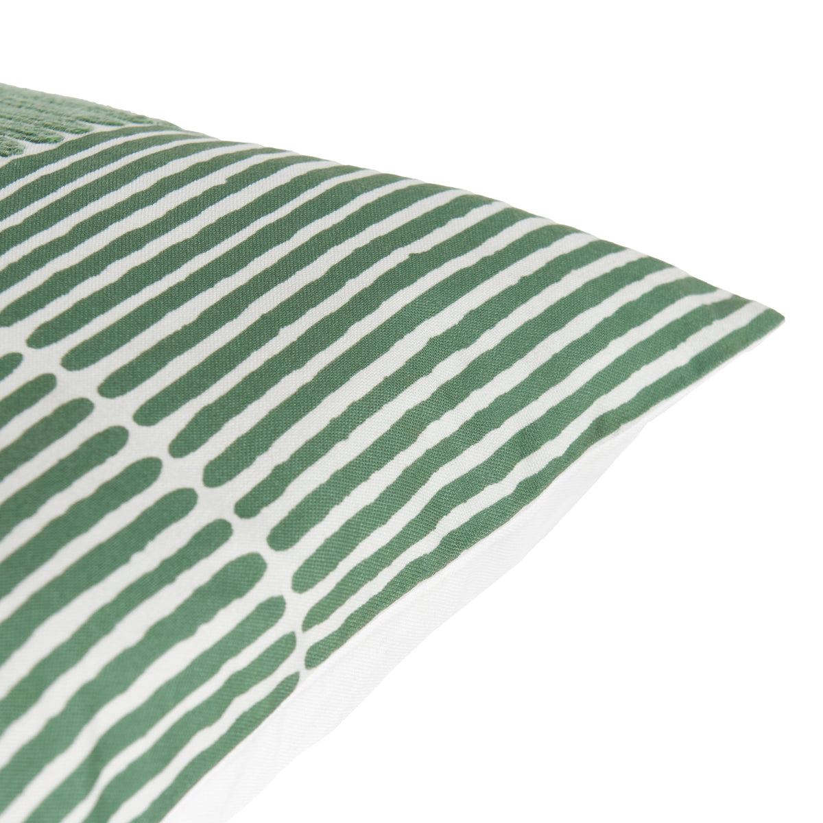 Odisha 45x45cm Striped Cushion Cover - Olive - Laura James
