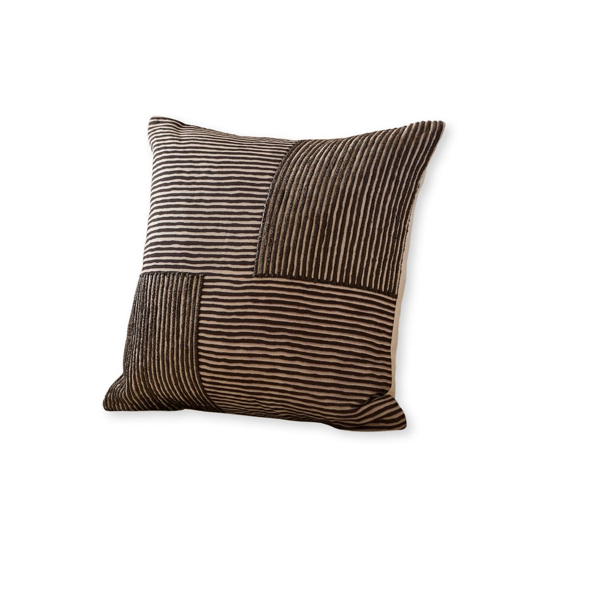Odisha 45x45cm Striped Cushion Cover - Black - Laura James