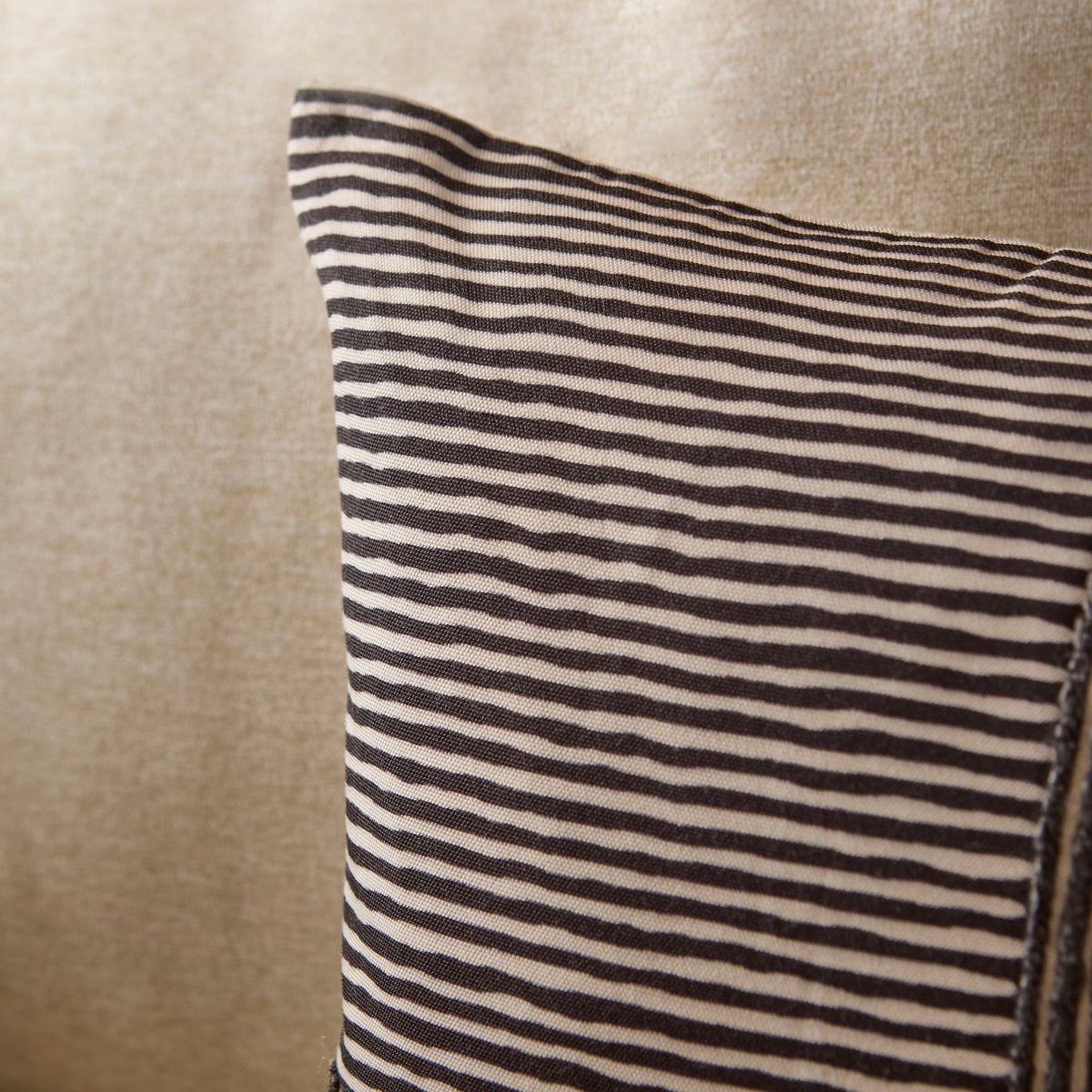 Odisha 45x45cm Striped Cushion Cover - Black - Laura James