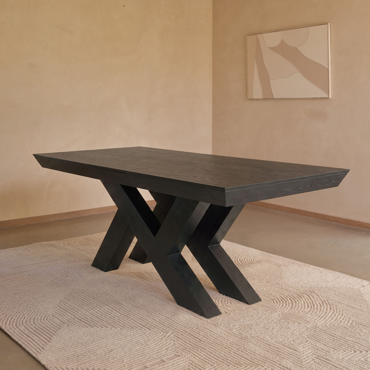 Olivia 160-240cm Black Oak Dining Table - Laura James