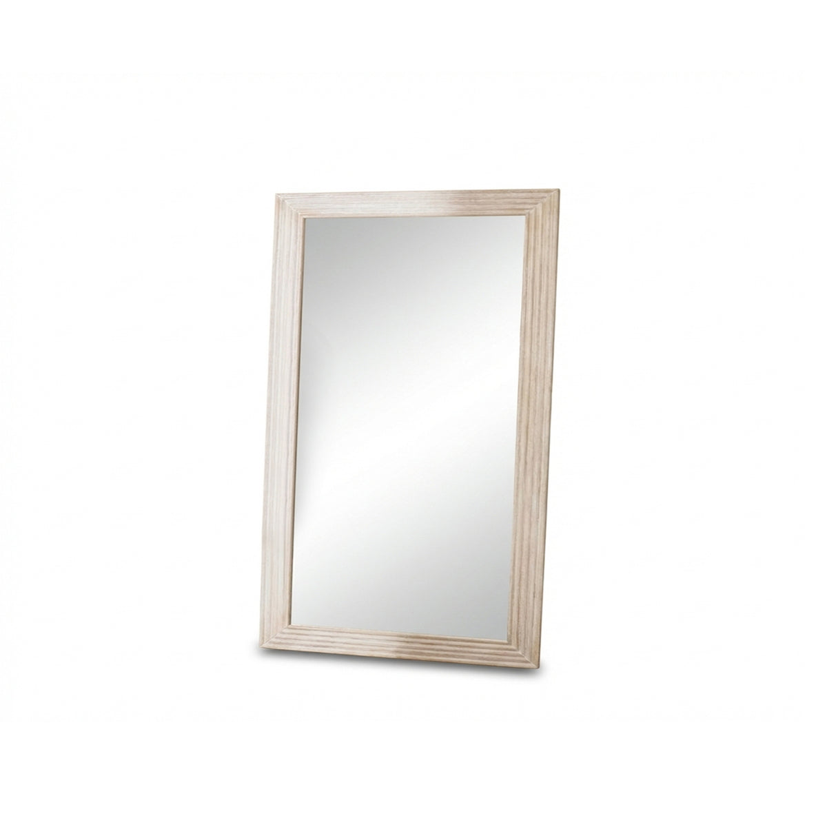 Orkney 100x70cm Wooden Mirror- Whitewash - Laura James