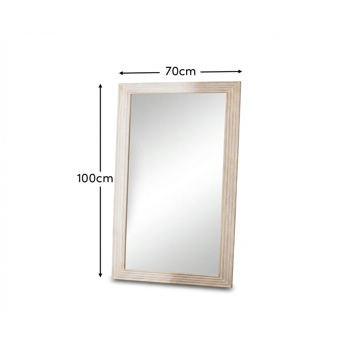 Orkney 100x70cm Wooden Mirror- Whitewash - Laura James
