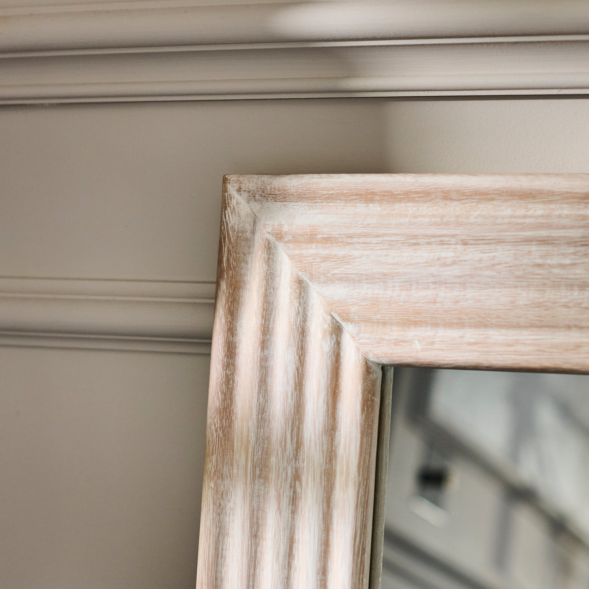 Orkney 100x70cm Wooden Mirror- Whitewash - Laura James