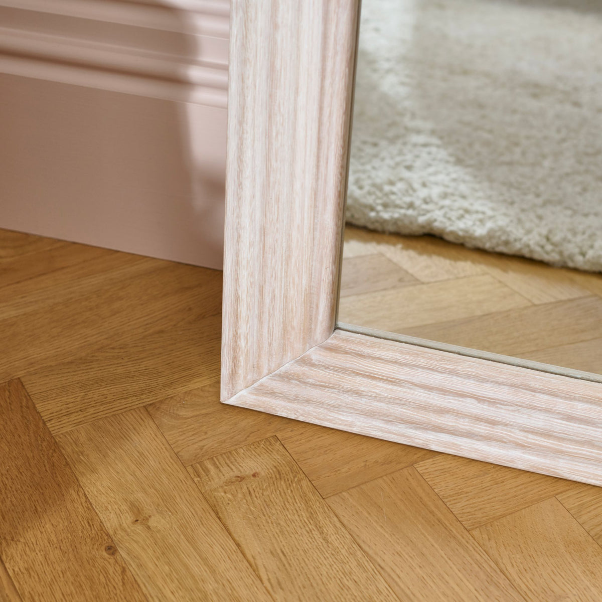 Orkney 180x90cm Wooden Mirror - Whitewash - Laura James
