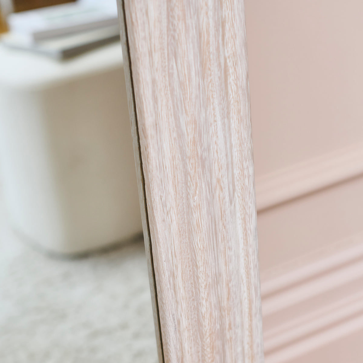 Orkney 180x90cm Wooden Mirror - Whitewash - Laura James
