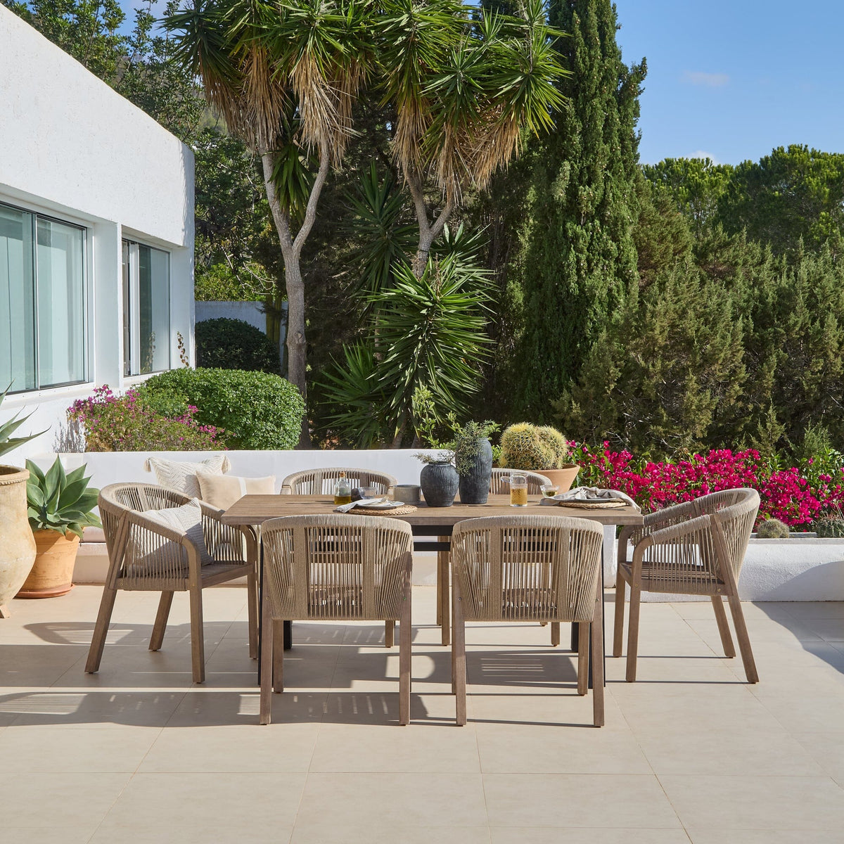 Palm 6 Seater Wooden Garden Dining Set with 6 Nala Sand Chairs
- Laura James