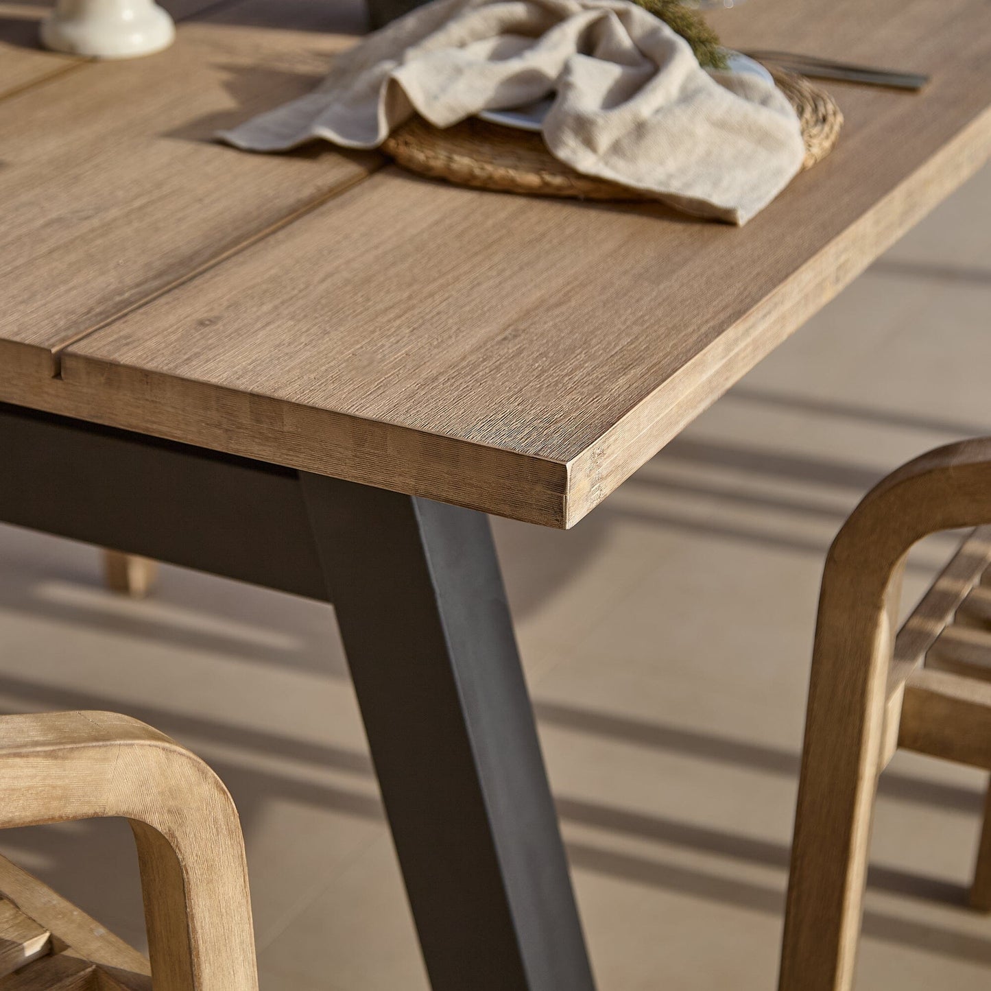 Palm 6 Seater Wooden Garden Dining Set with 6 Shiro Chairs - lAURA jAMES