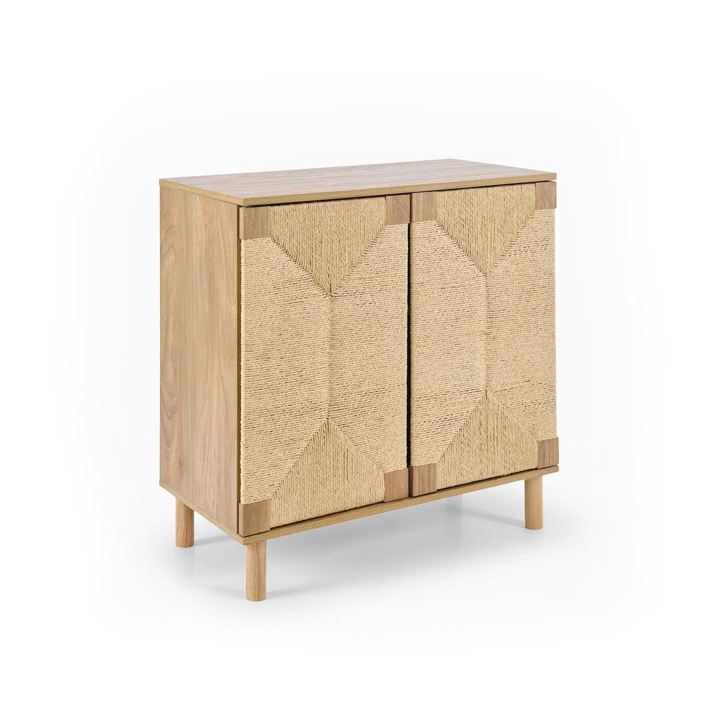 Paloma Natural Weave 2 Door Small Sideboard - Natural Oak - Laura James
