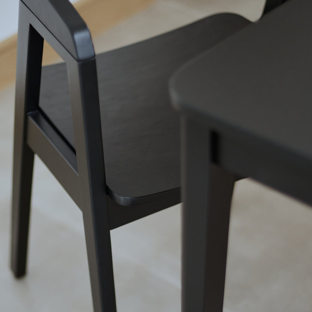 Paul Black Oak Extending Dining Table Set - 4 Seater - Ella Carver Chairs - Black Oak
