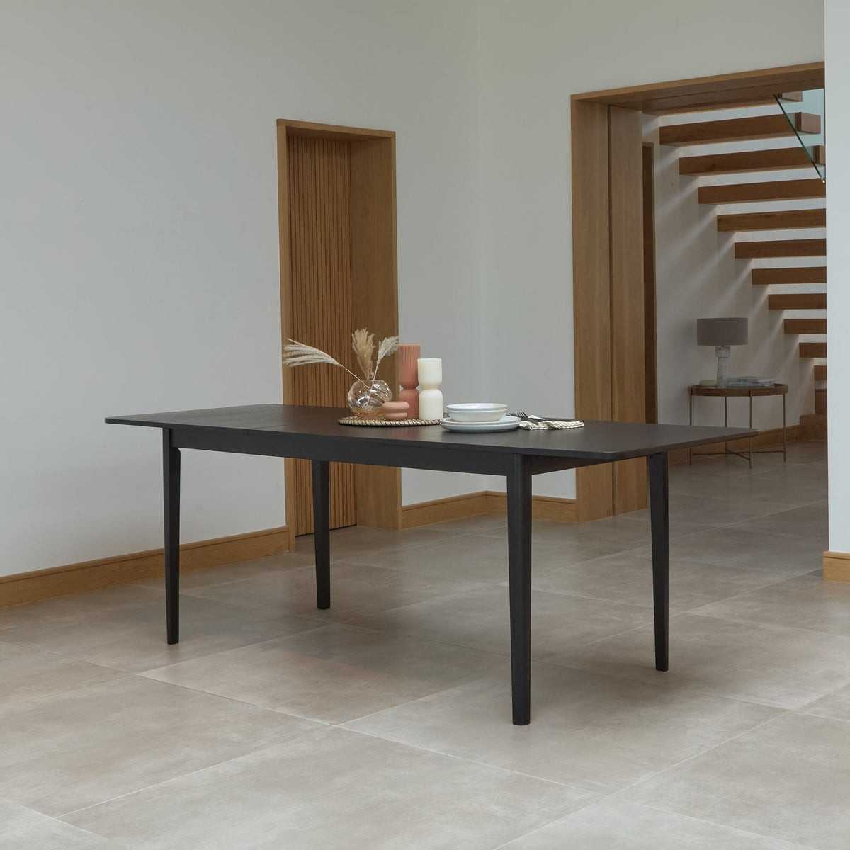 Paul Black Oak Extending Dining Table - Large - Laura James