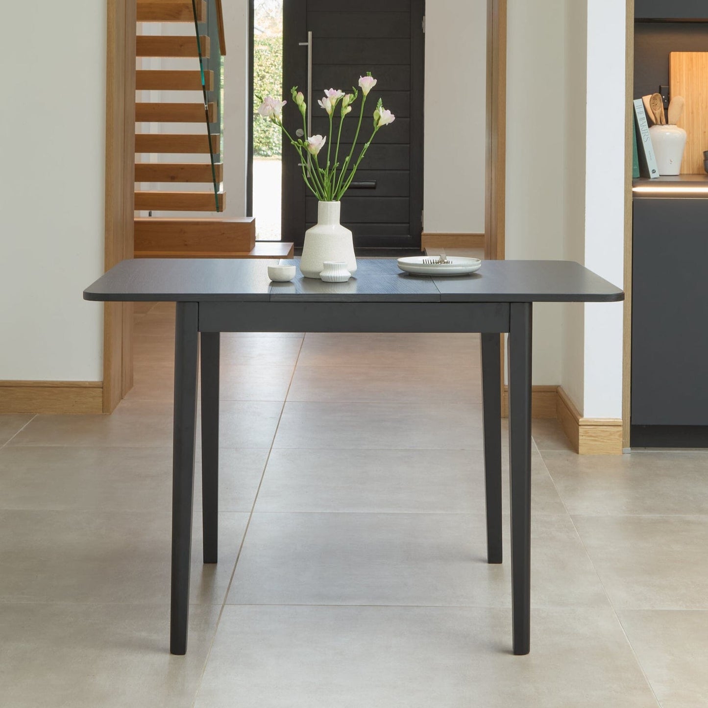 Paul Black Oak Extending Dining Table - Small - Laura James