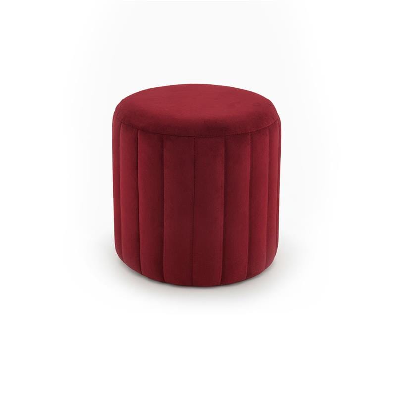 Penelope Drum Stool - Burgundy Red - Laura James