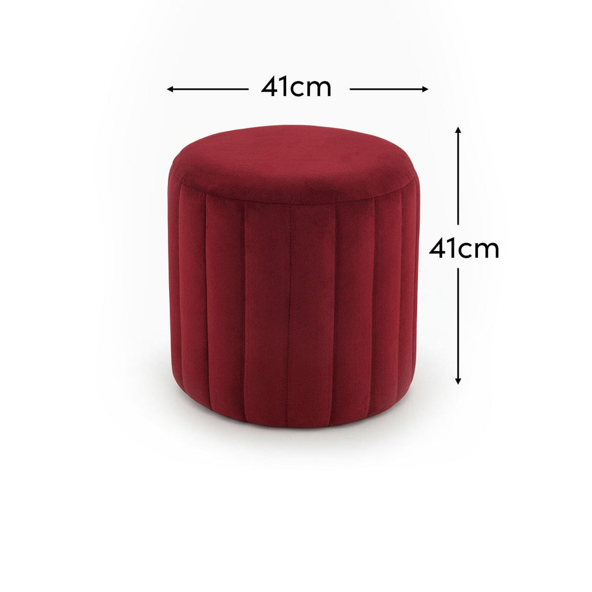 Penelope Drum Stool - Burgundy Red - Laura James