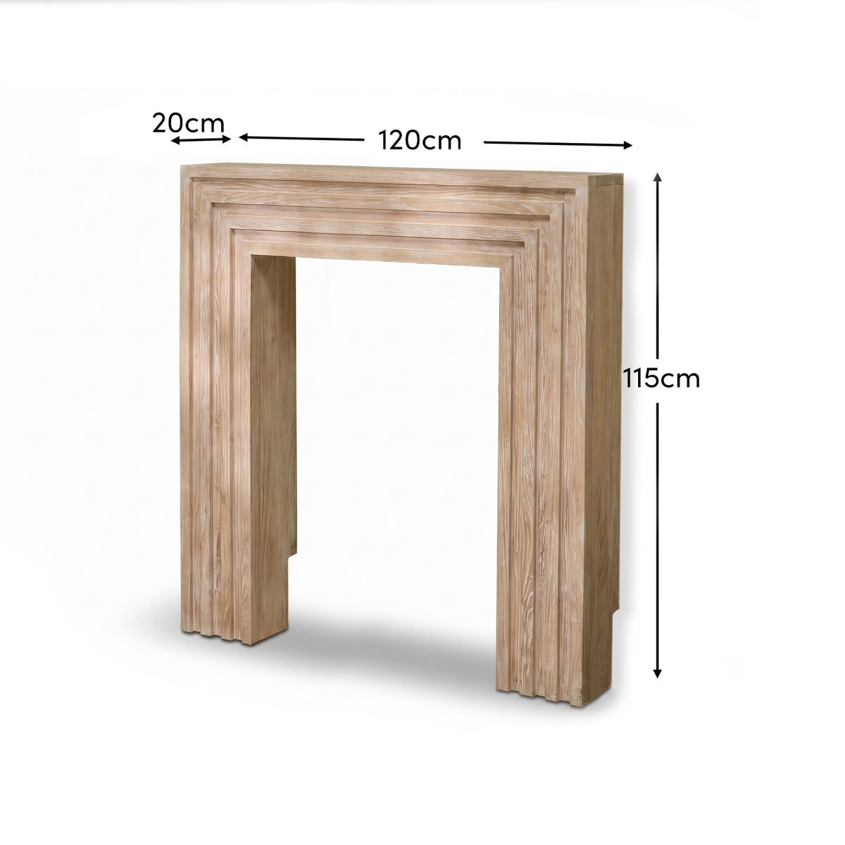 Piper 120cm Fireplace Surround - Chalked Mango Wood