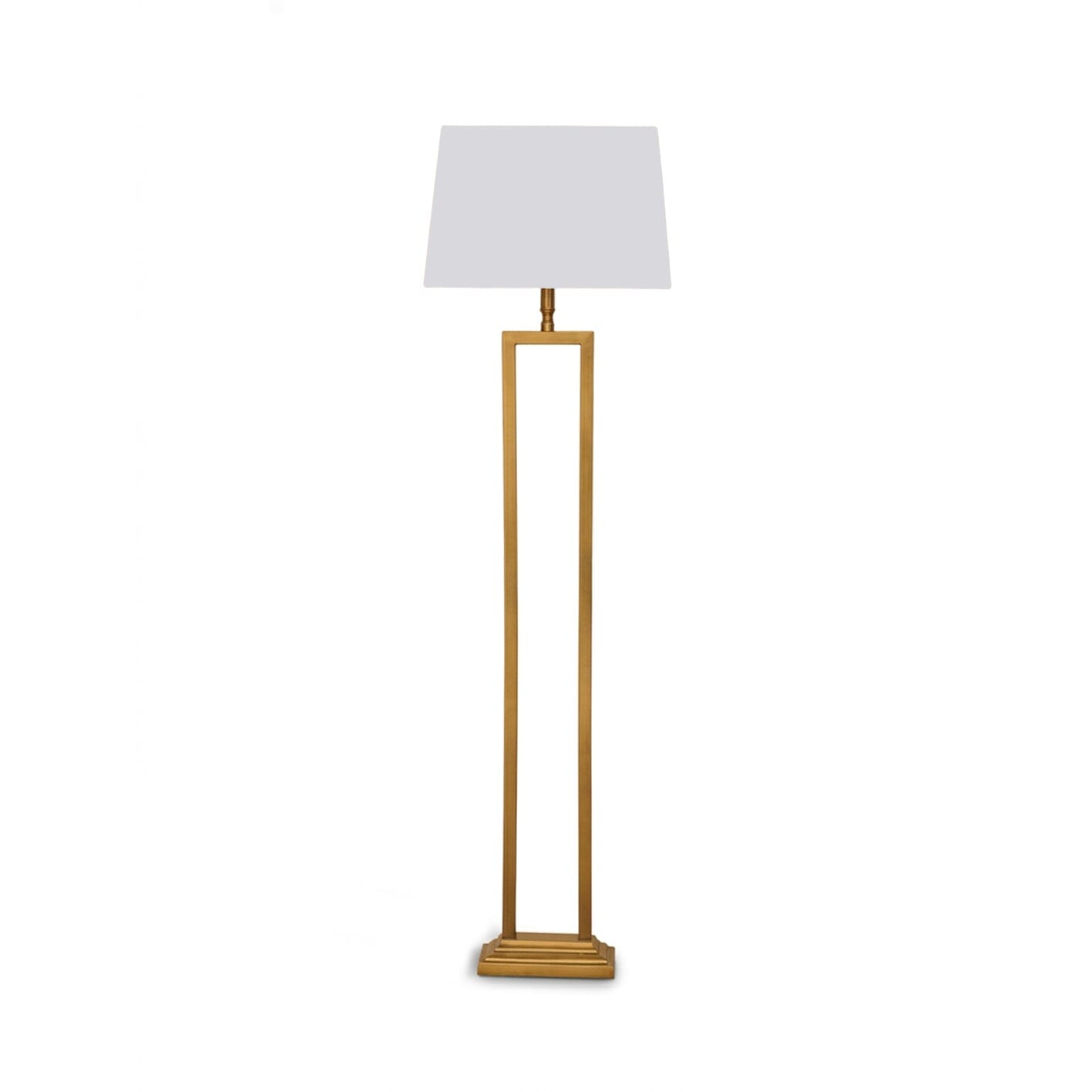 Purley 132cm Gold Floor Lamp Base & Ashurst 46 x 30cm Shade - White - Laura James