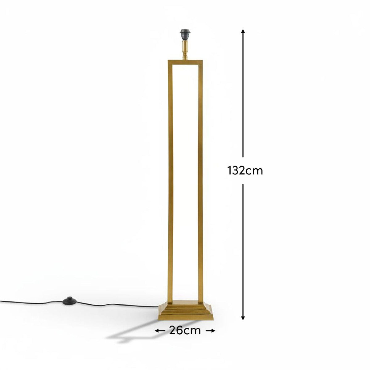 Purley White Cotton & Gold Floor Lamp - 132cm - Laura James