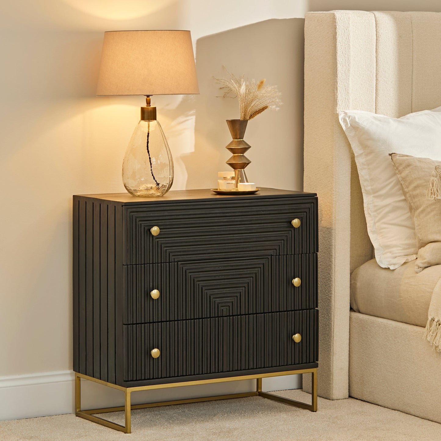 Alice Double Ottoman Bed - Boucle