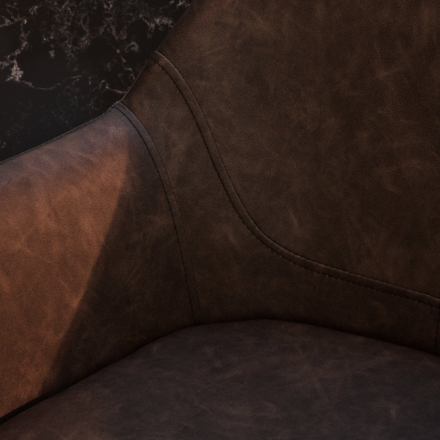 Reagan Saddle Brown Bar Stool - Metal Legs - Laura James