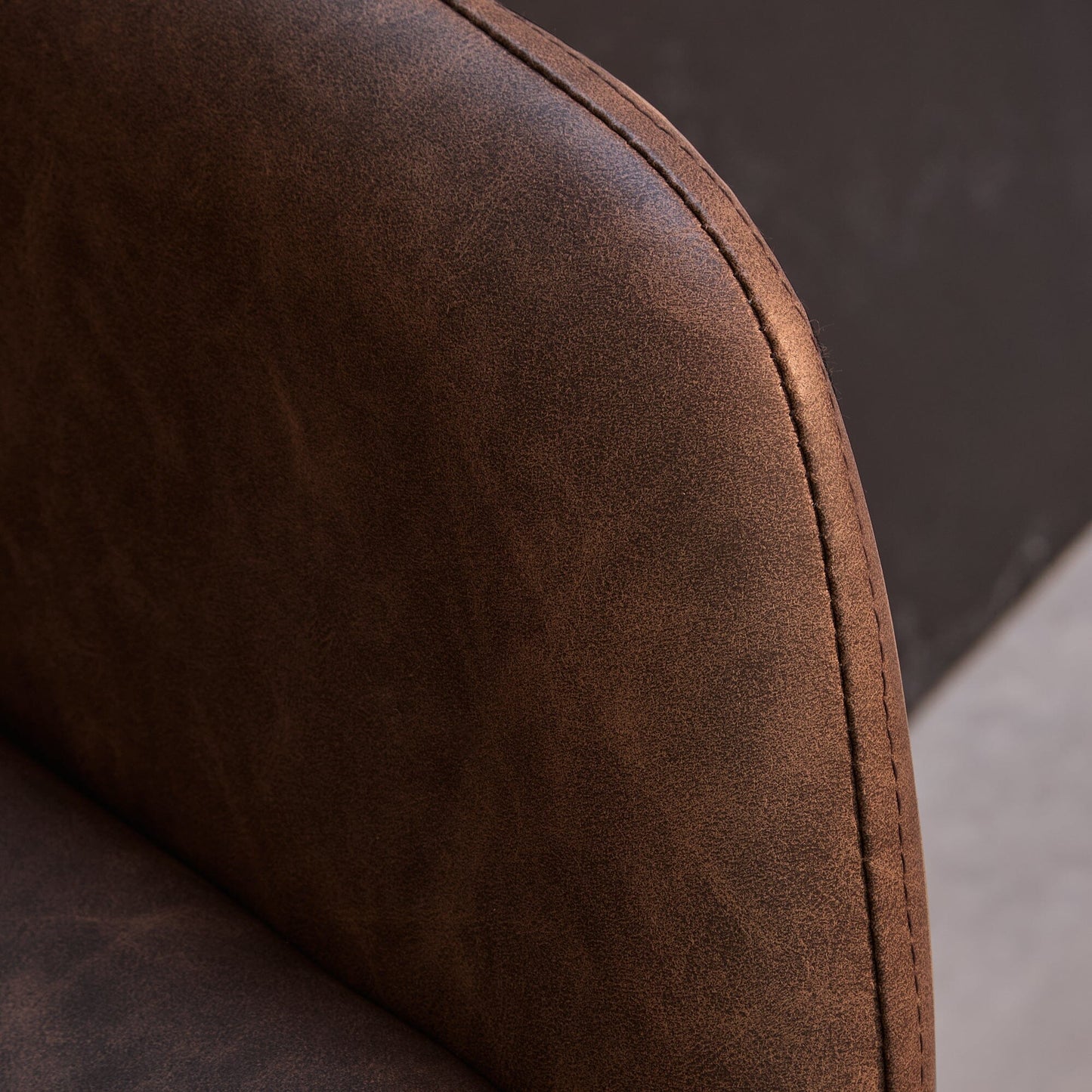 Reagan Saddle Brown Bar Stool - Metal Legs - Laura James