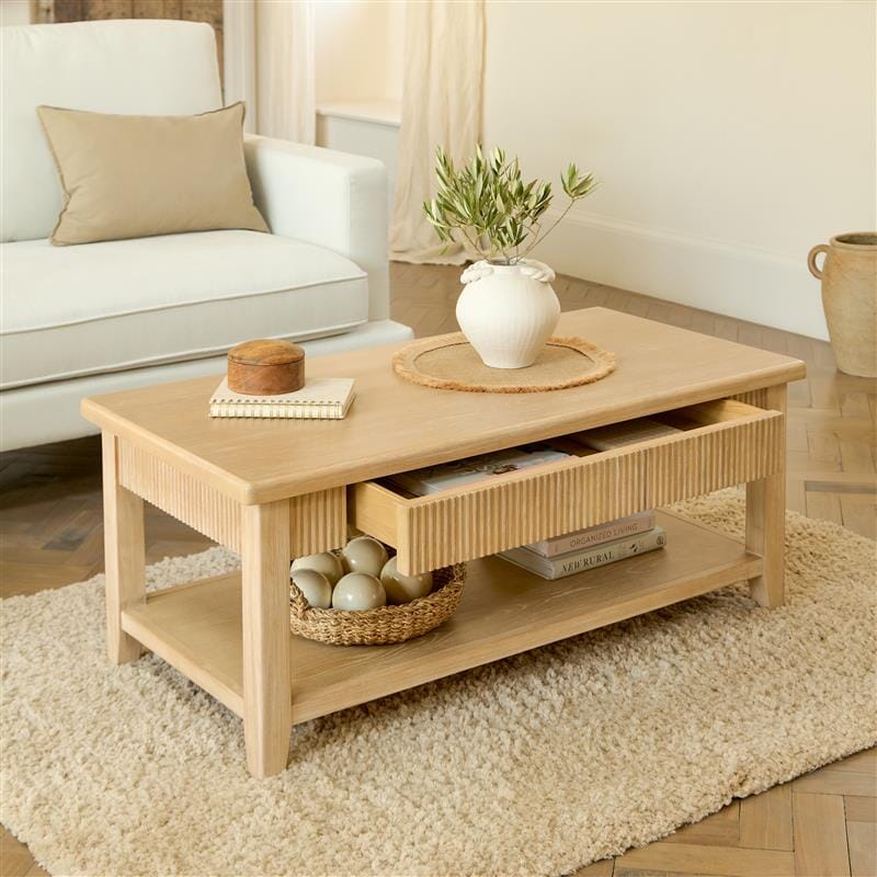 Raleigh Whitewash Coffee Table - Laura James