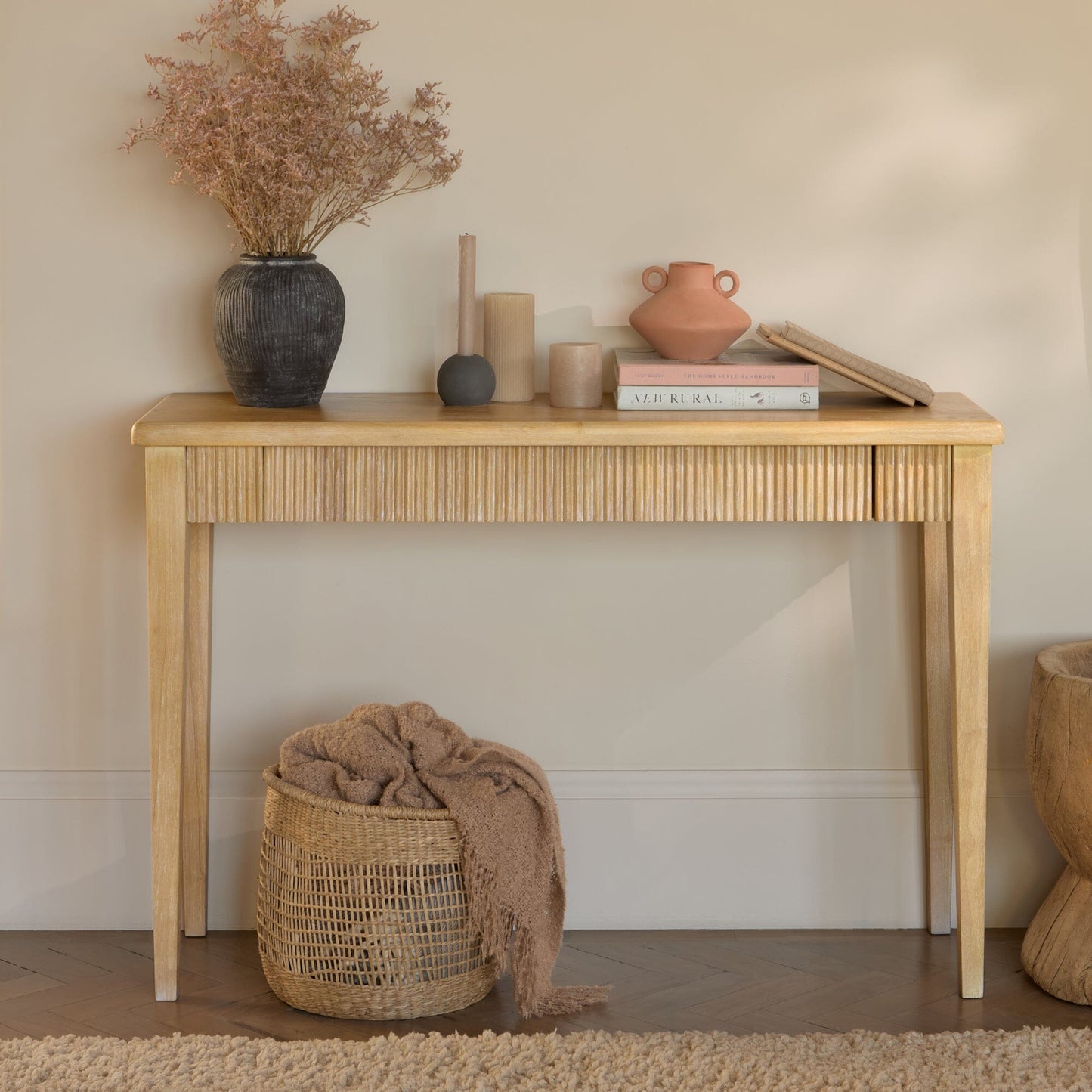 Raleigh Whitewash Console Table - Laura James