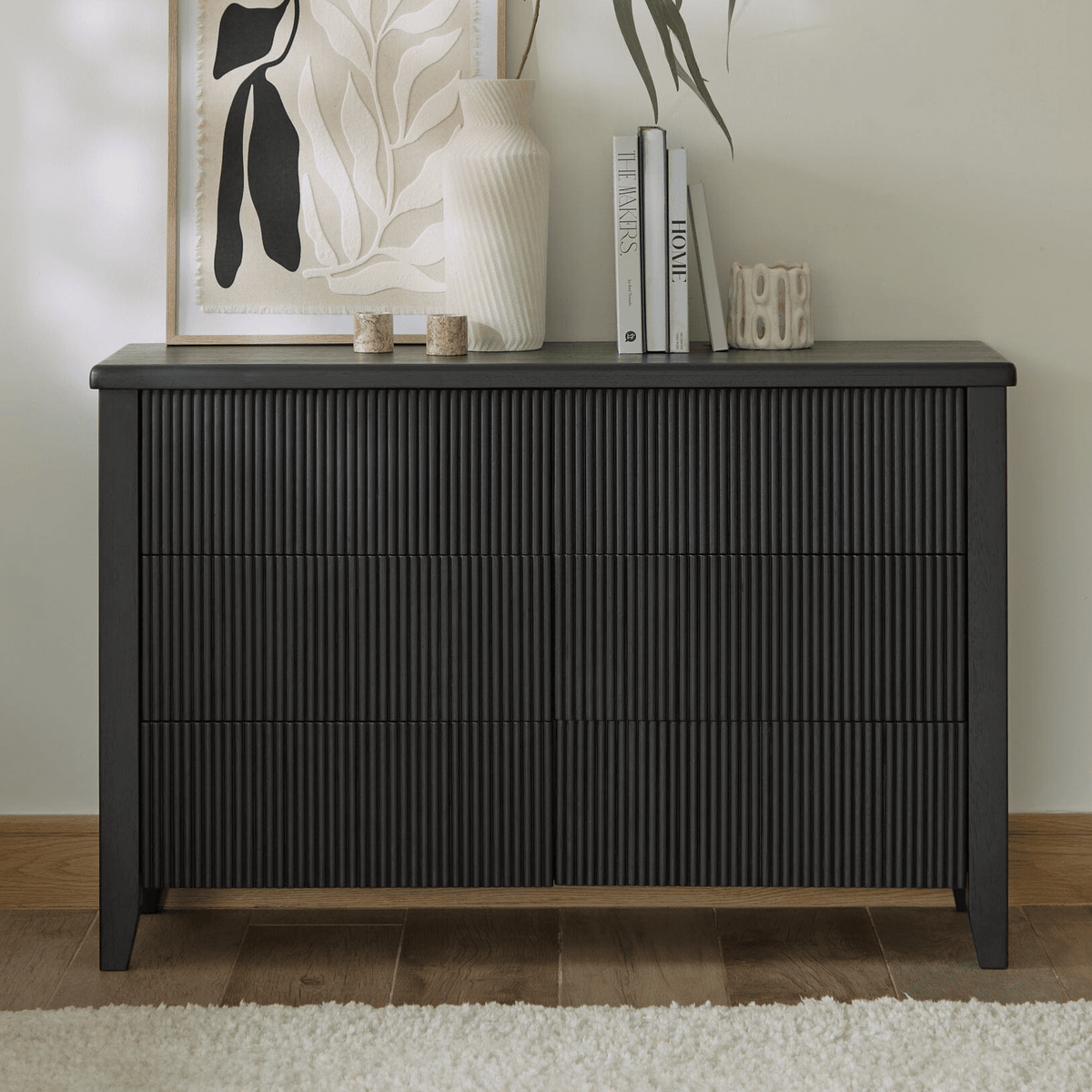 Raleigh 6 Drawer Chest of Drawers - Black