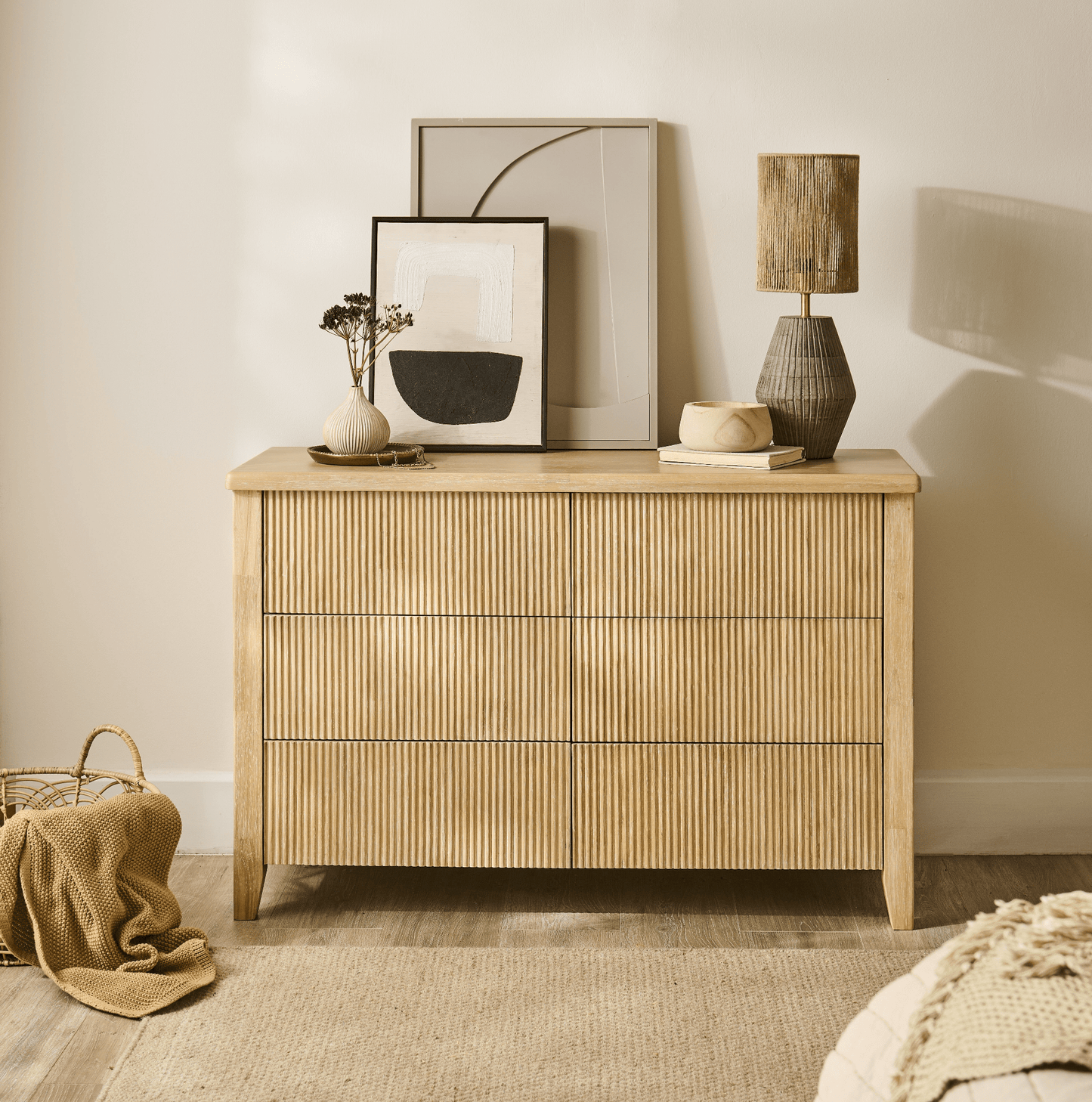 Raleigh 6 Drawer Chest of Drawers - Whitewash