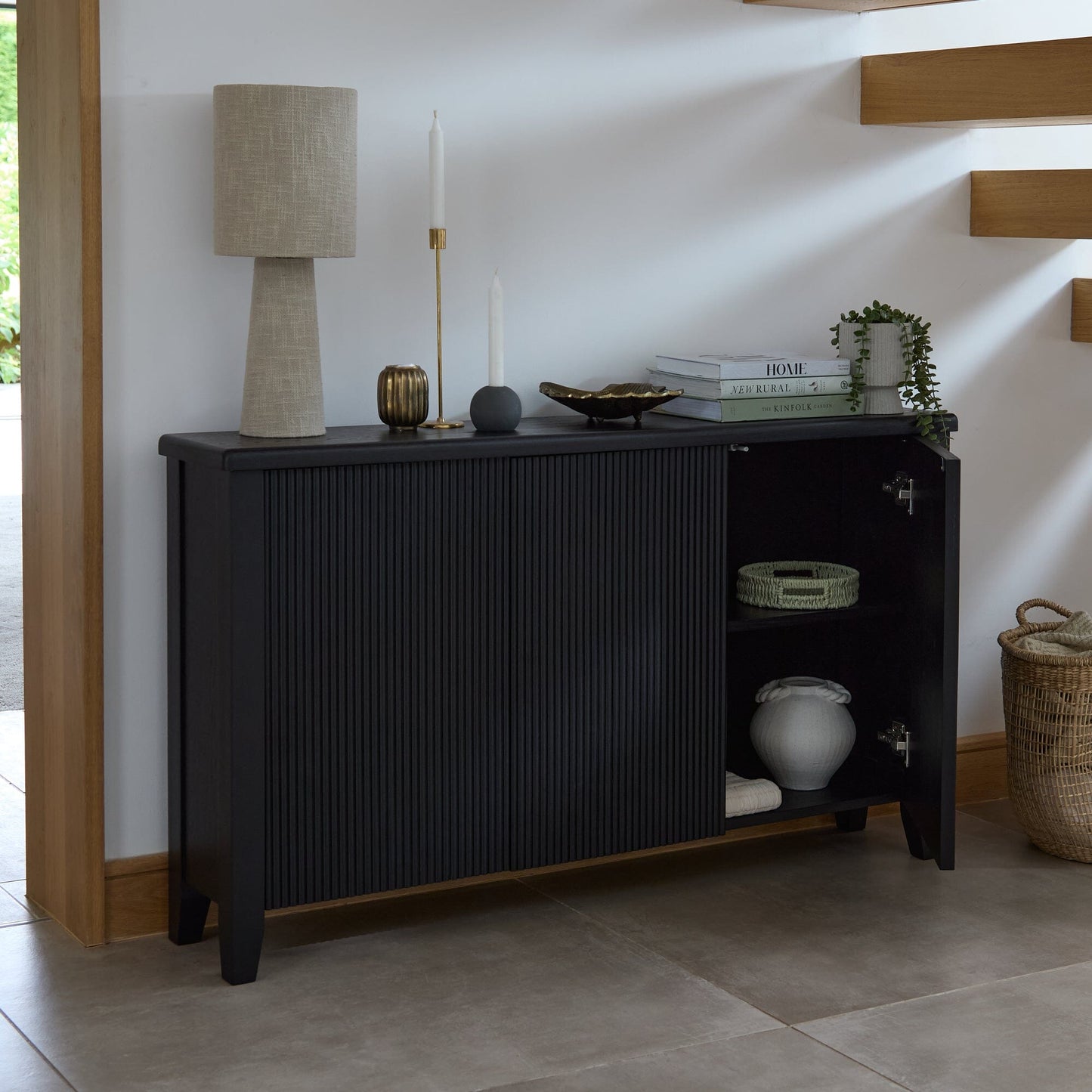 Raleigh 3 Door Large Sideboard - Black Oak - Laura James