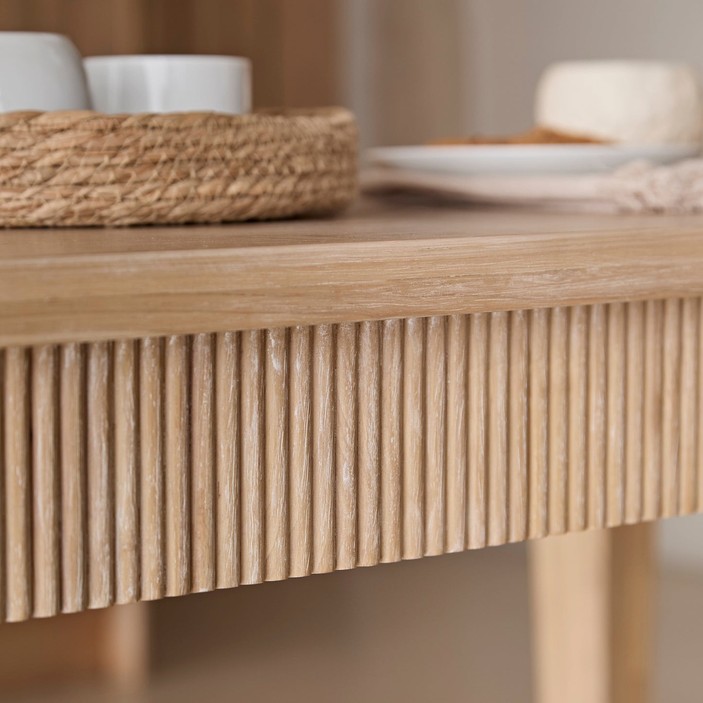 Raleigh Whitewash Oak Rectangular Dining Table - Laura James