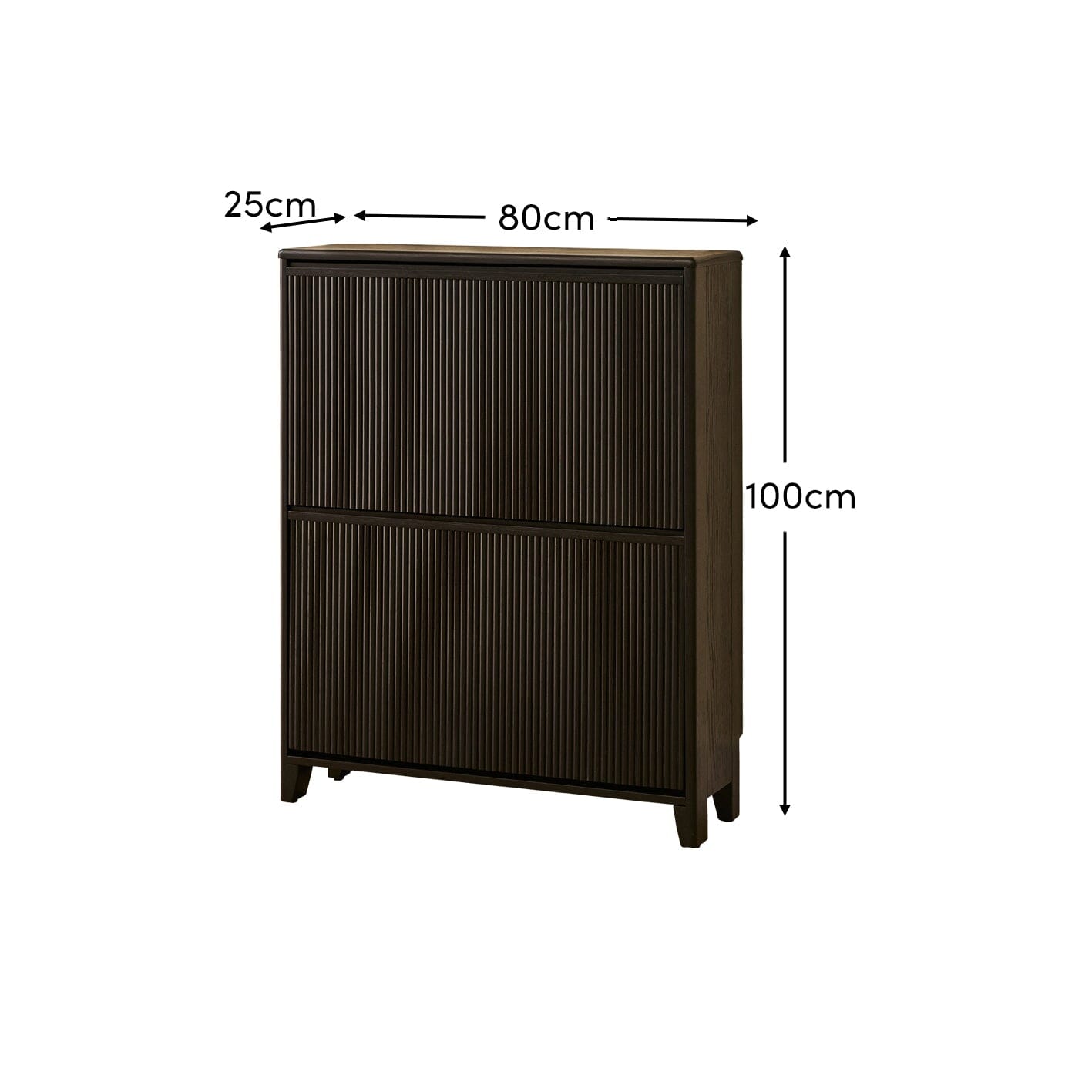 Raleigh 2 Door Shoe Cabinet - Black - Laura James