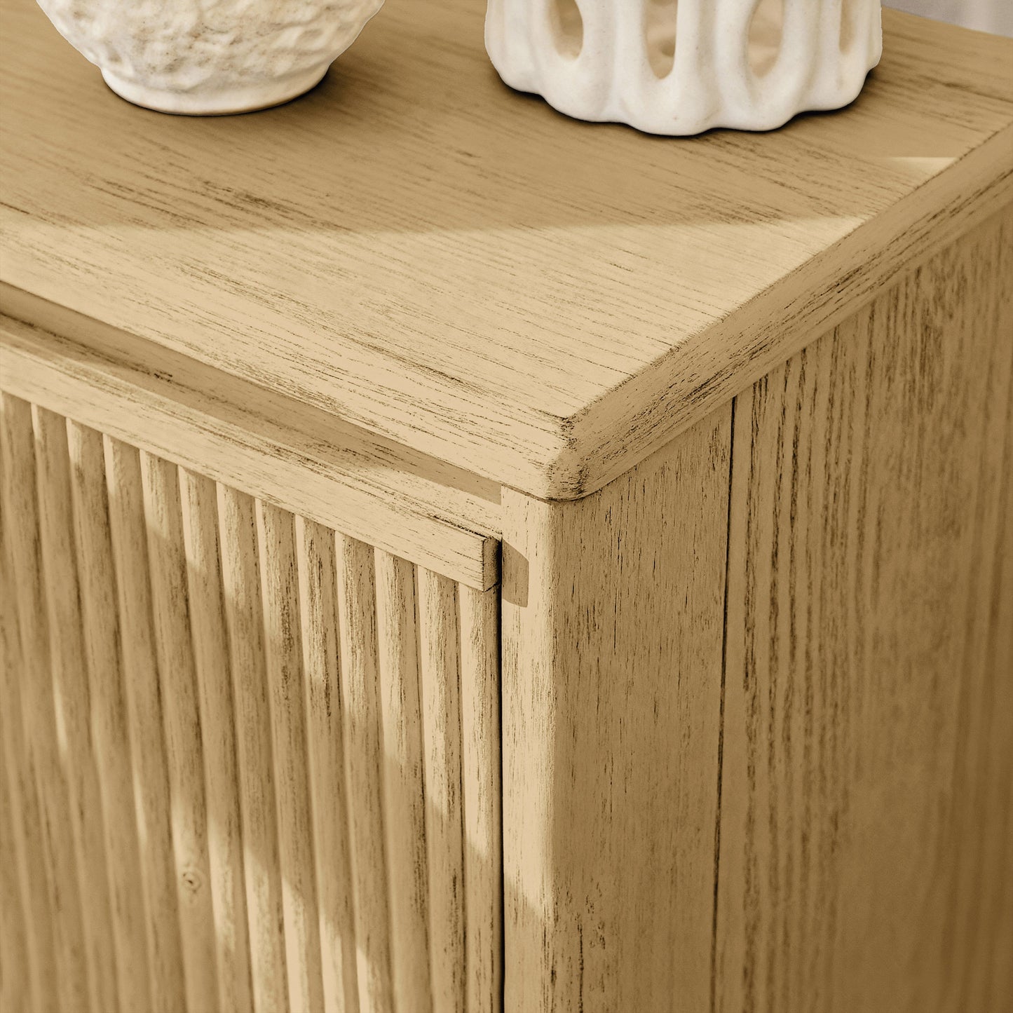 Raleigh 2 Door Shoe Cabinet - Whitewash- Laura James