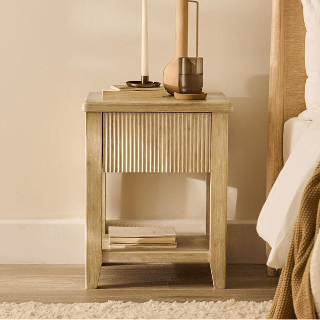 Raleigh 1 Drawer Bedside Table - Whitewash
