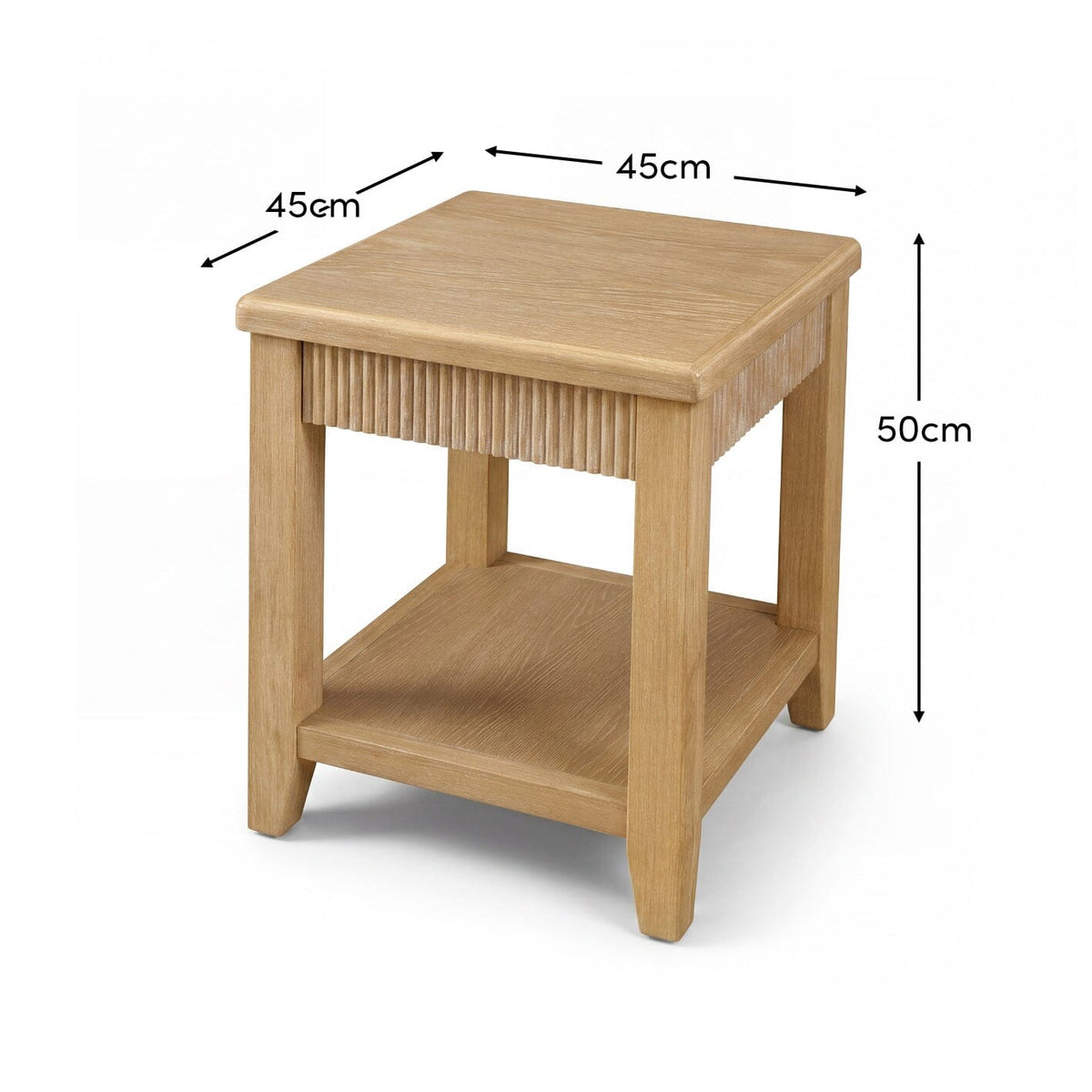 Raleigh 45cm Side Table - Whitewash - Laura James