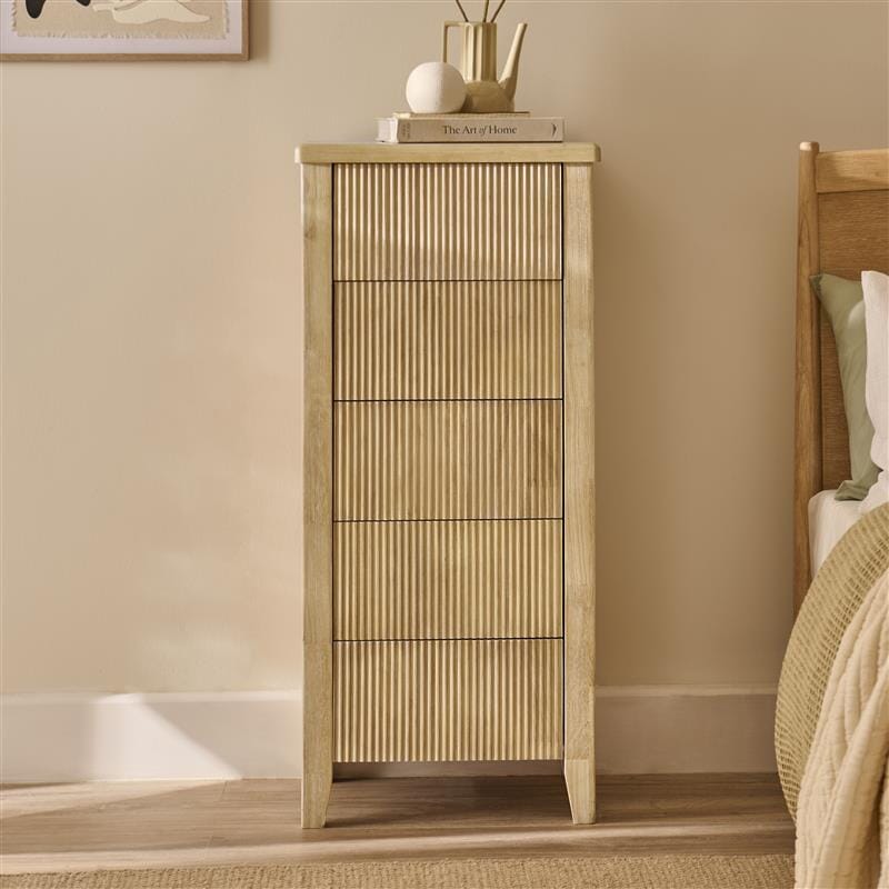 Raleigh 5 Drawer Tallboy - Whitewash - Laura James